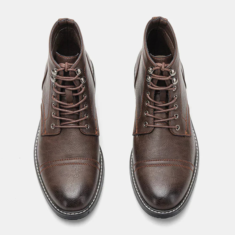 Keith - Vintage Cap-Toe Derby Boots-15550770250101-Mirella Fiore
