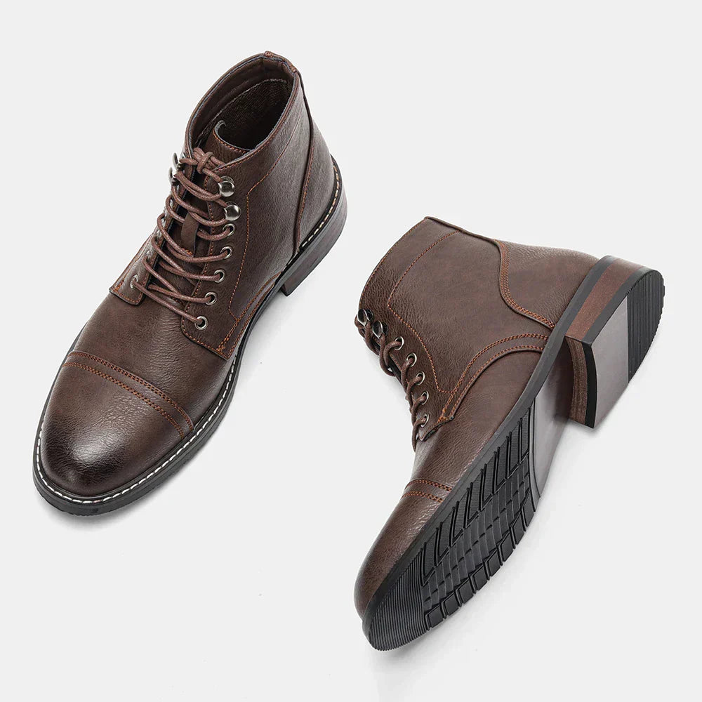 Keith - Vintage Cap-Toe Derby Boots-15550770250101-Mirella Fiore