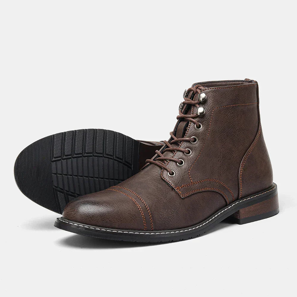 Keith - Vintage Cap-Toe Derby Boots-15550770250101-Mirella Fiore