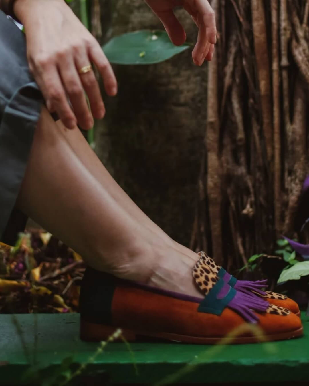LAUREL - LOAFER WITH FRINGES AND ANIMAL PRINT-15553866596725-Mirella Fiore