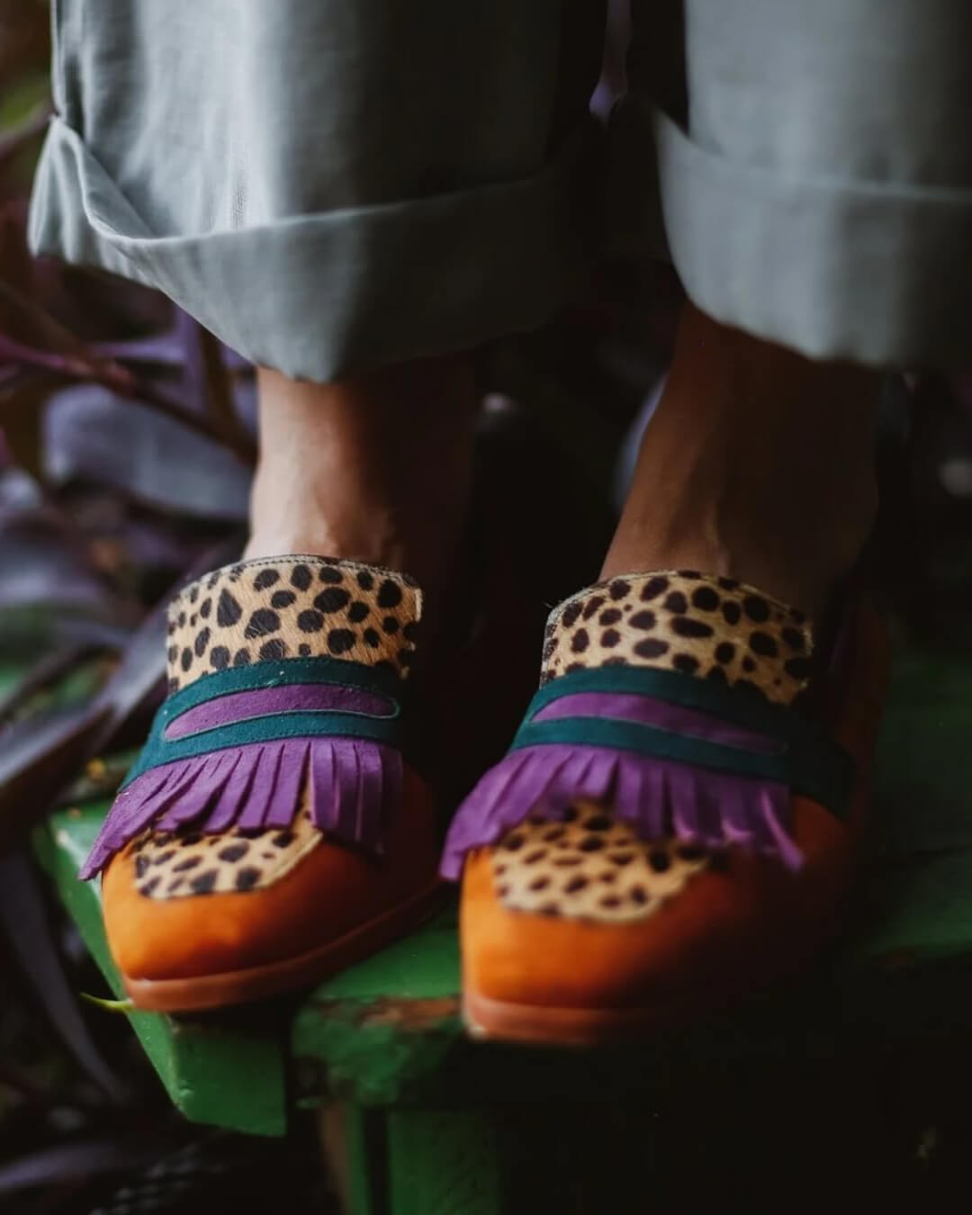 LAUREL - LOAFER WITH FRINGES AND ANIMAL PRINT-15553866596725-Mirella Fiore