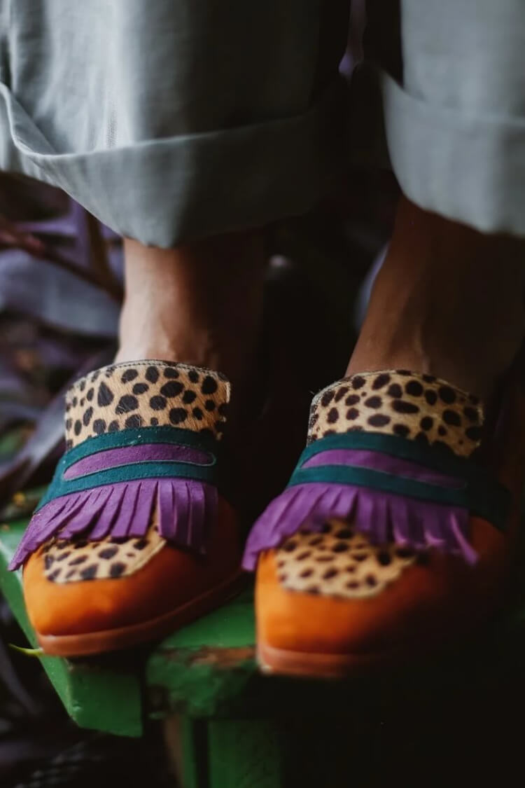 LAUREL - LOAFER WITH FRINGES AND ANIMAL PRINT-15553866596725-Mirella Fiore