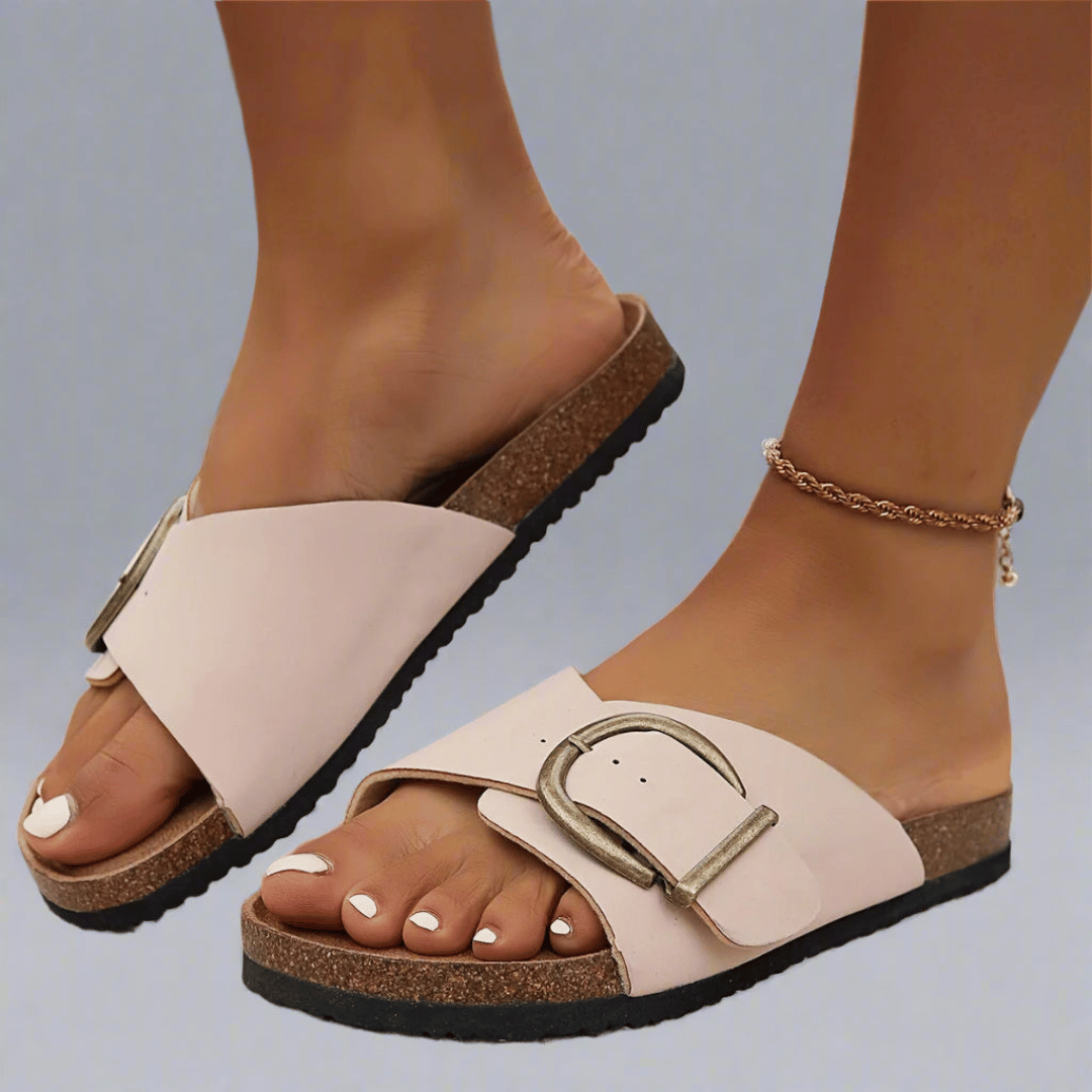 LEAH - BUCKLE SLIDE SANDALS-15549135290741-Mirella Fiore