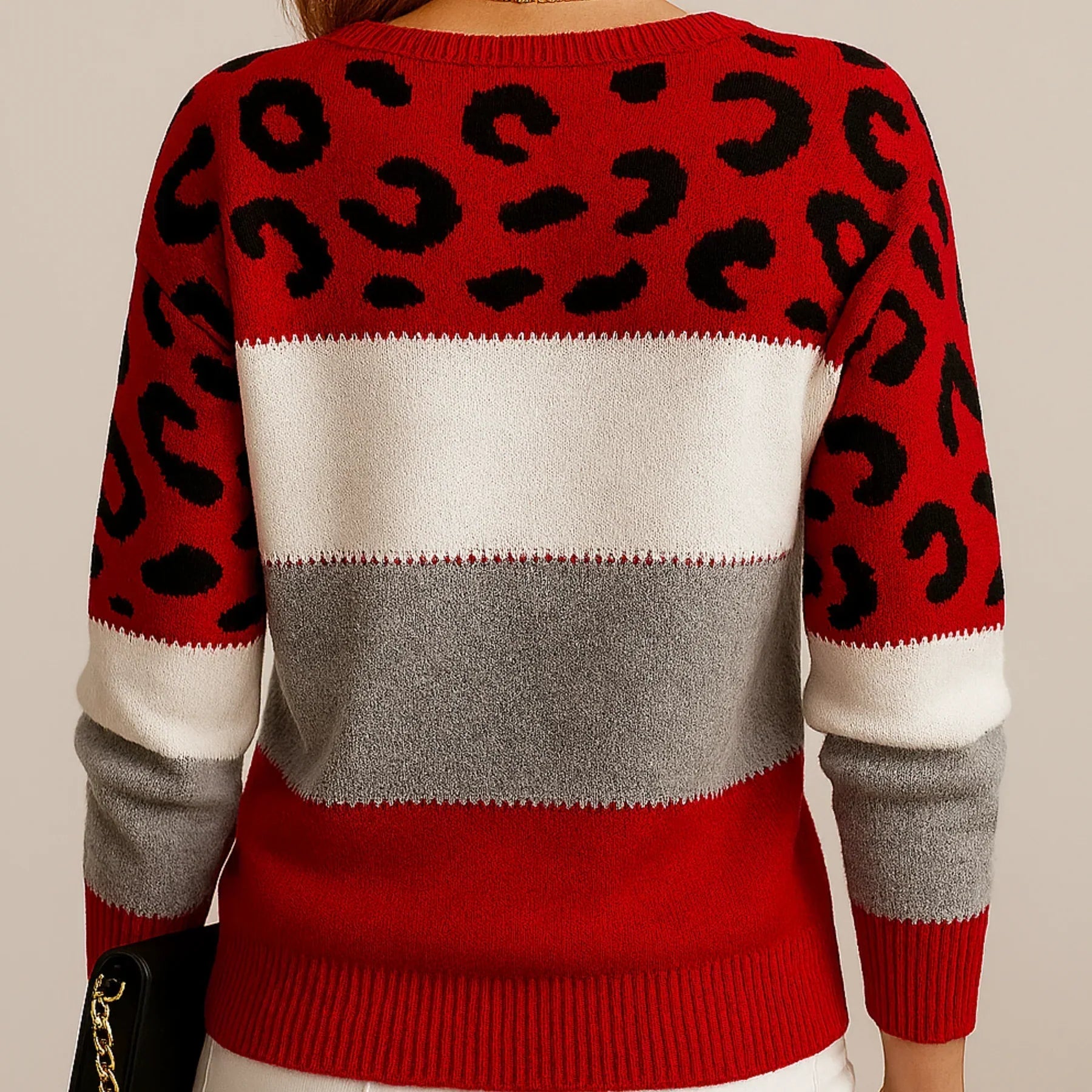 LEIA - Leopard Print Casual Sweater-15519826968949-Mirella Fiore