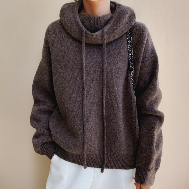 LIAH - Elegant Sweater with High Neck-15519825789301-Mirella Fiore