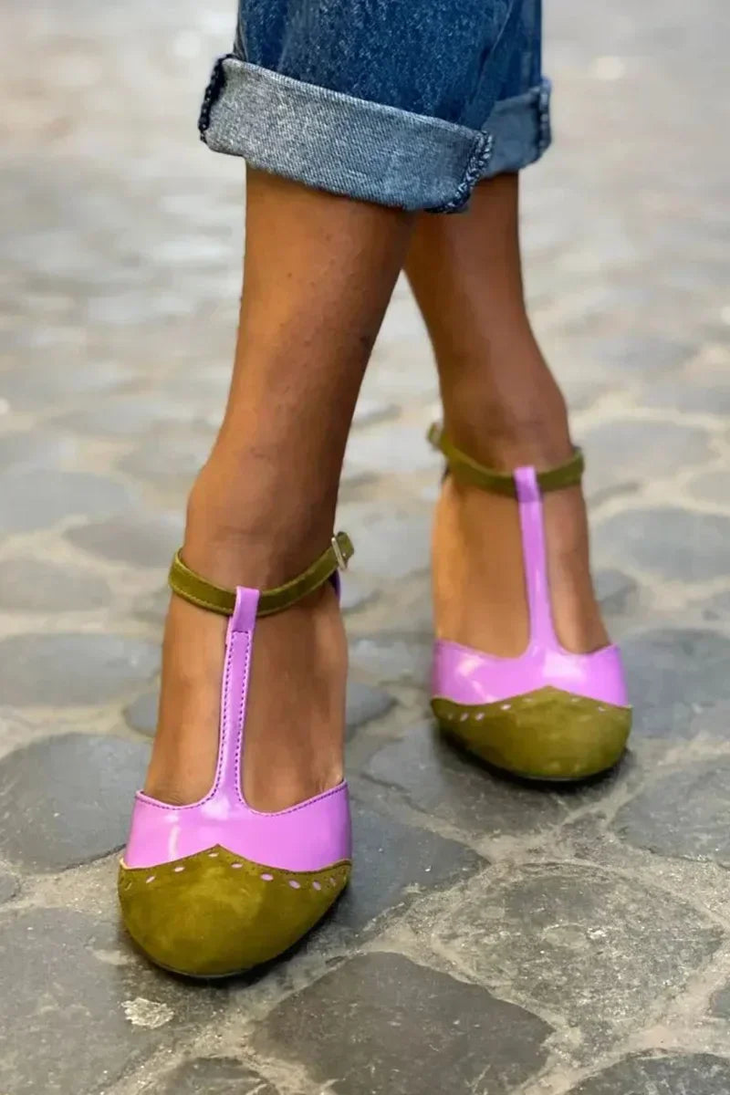 LOISA - CLOSED SANDAL WITH T-BAR STRAP-15553870004597-Mirella Fiore
