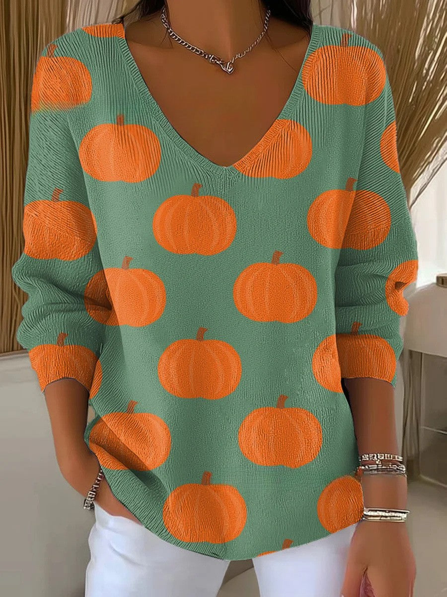 LUCIE - Knit Sweater with V-Neck-15550859903349-Mirella Fiore