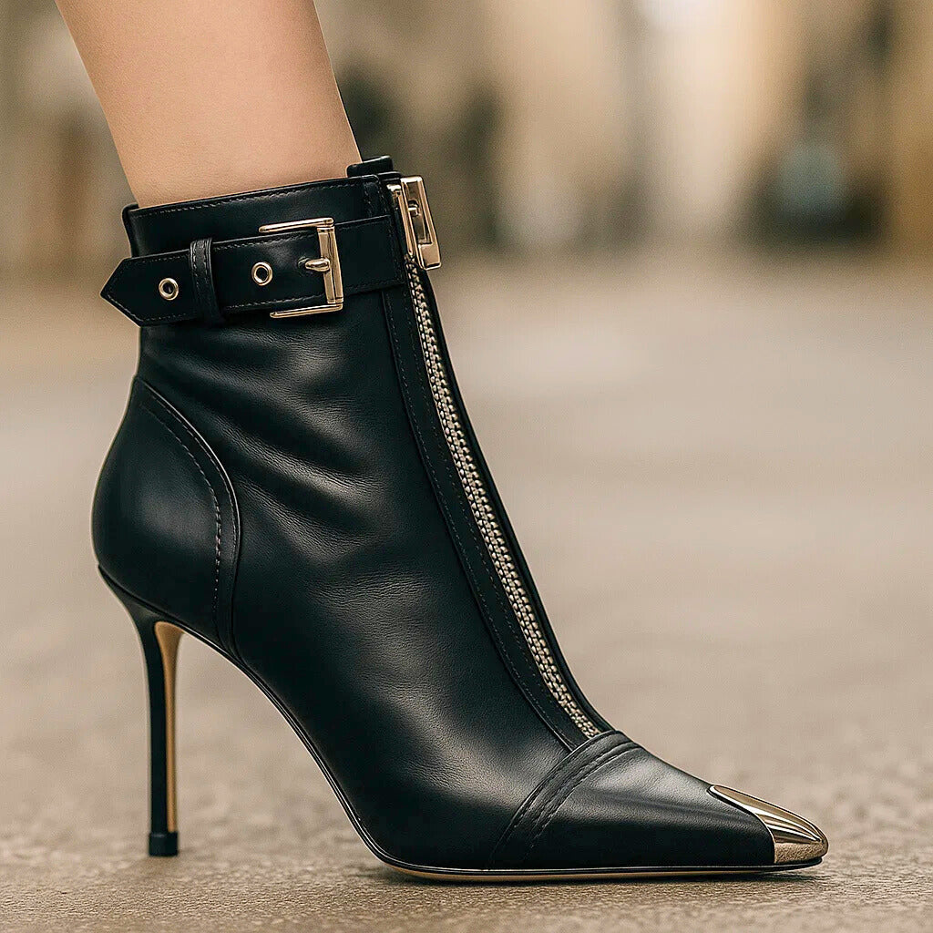 LYLA - LEATHER ZIP-BOOTS-15560636629365-Nancy & Mae Savannah