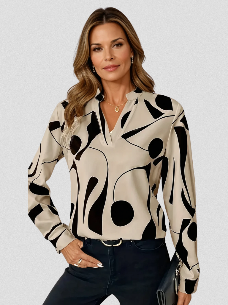 LYRA - SATIN LOOK BLOUSE-15549014835573-Nancy & Mae Savannah