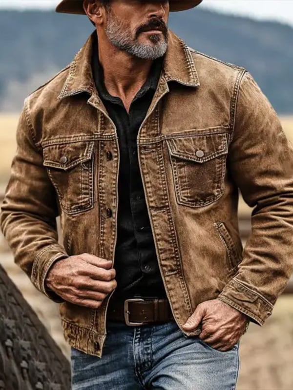 Leo - Men's Western Outdoor Vintage Multi-Pocket Jacket-15551925944693-Mirella Fiore