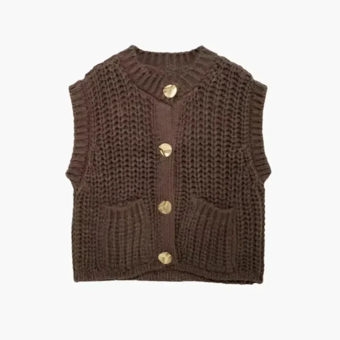 Leonelle – Button detailing – Sweater vest-15133677191541-Nancy & Mae Savannah