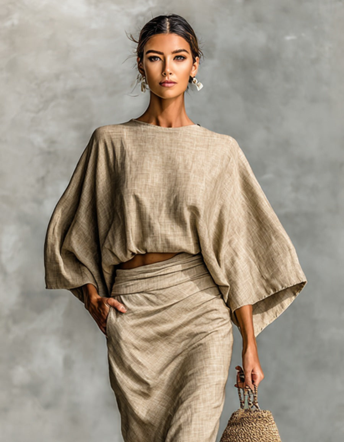 Leravelle – Draped elegance – Two-piece set-15425685455221-Mirella Fiore