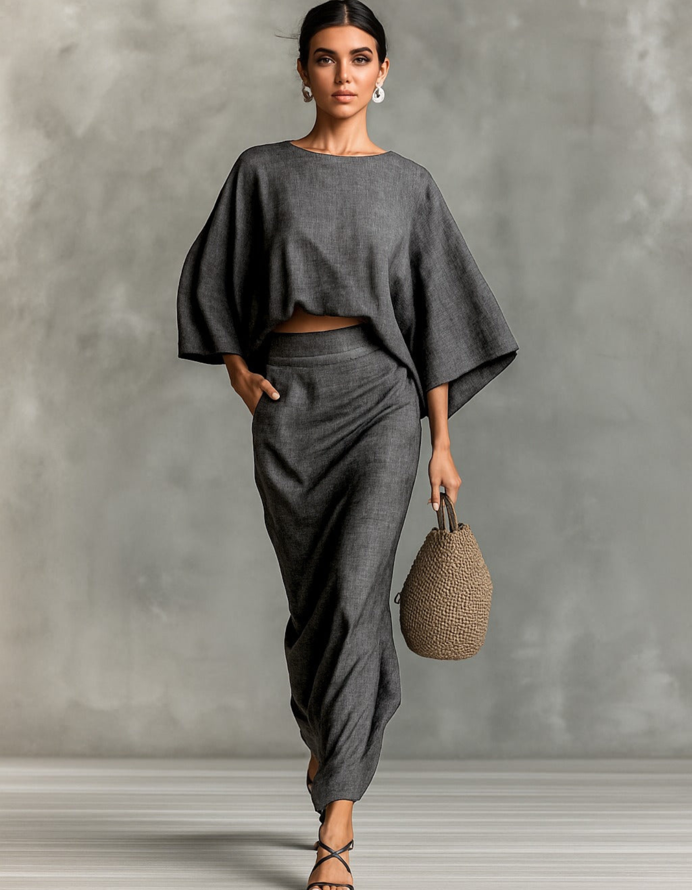 Leravelle – Draped elegance – Two-piece set-15425685455221-Mirella Fiore