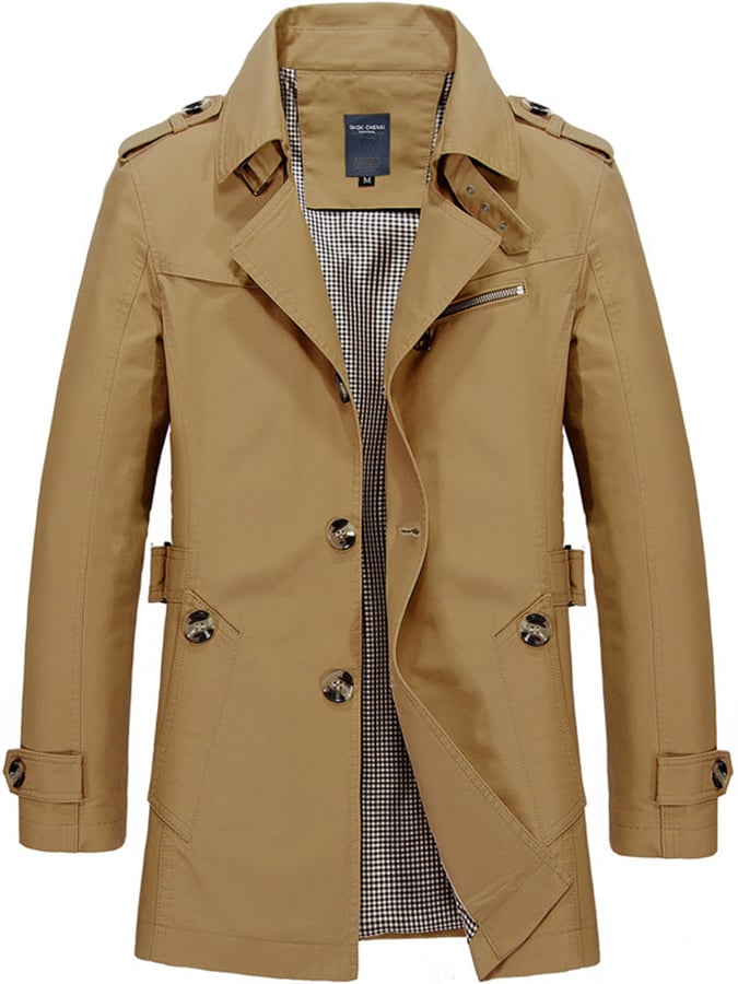 Levi - Men's Cotton Business Slim Fit Button Down Casual Trench Coat-15551927288181-Mirella Fiore