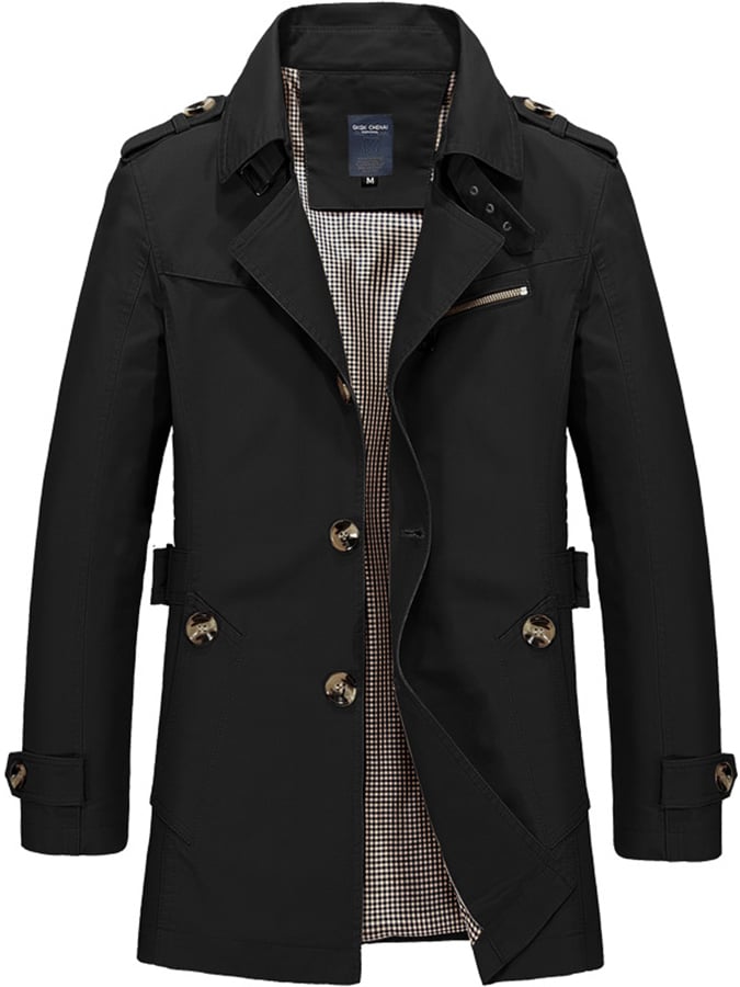 Levi - Men's Cotton Business Slim Fit Button Down Casual Trench Coat-15551927288181-Mirella Fiore