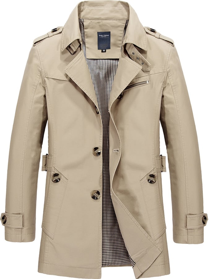 Levi - Men's Cotton Business Slim Fit Button Down Casual Trench Coat-15551927288181-Mirella Fiore