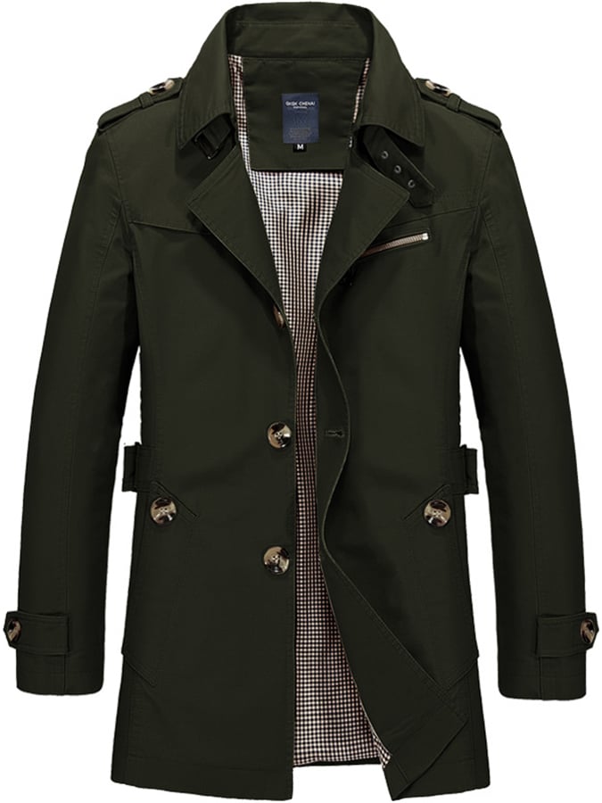 Levi - Men's Cotton Business Slim Fit Button Down Casual Trench Coat-15551927288181-Mirella Fiore