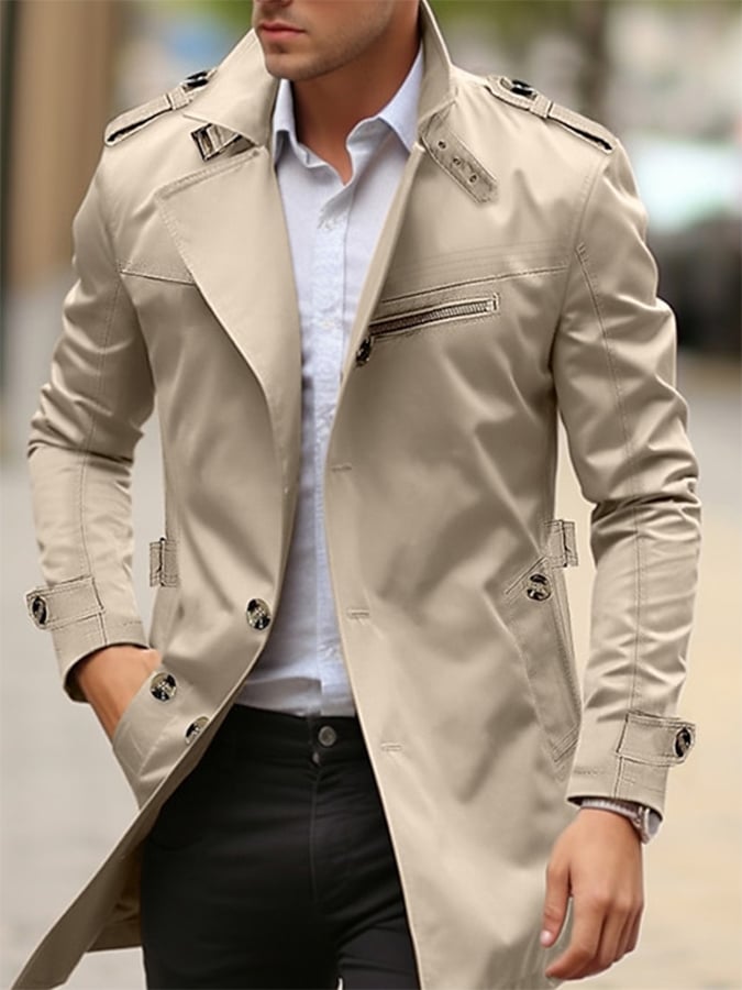 Levi - Men's Cotton Business Slim Fit Button Down Casual Trench Coat-15551927288181-Mirella Fiore