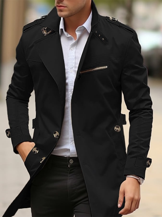 Levi - Men's Cotton Business Slim Fit Button Down Casual Trench Coat-15551927288181-Nancy & Mae Savannah