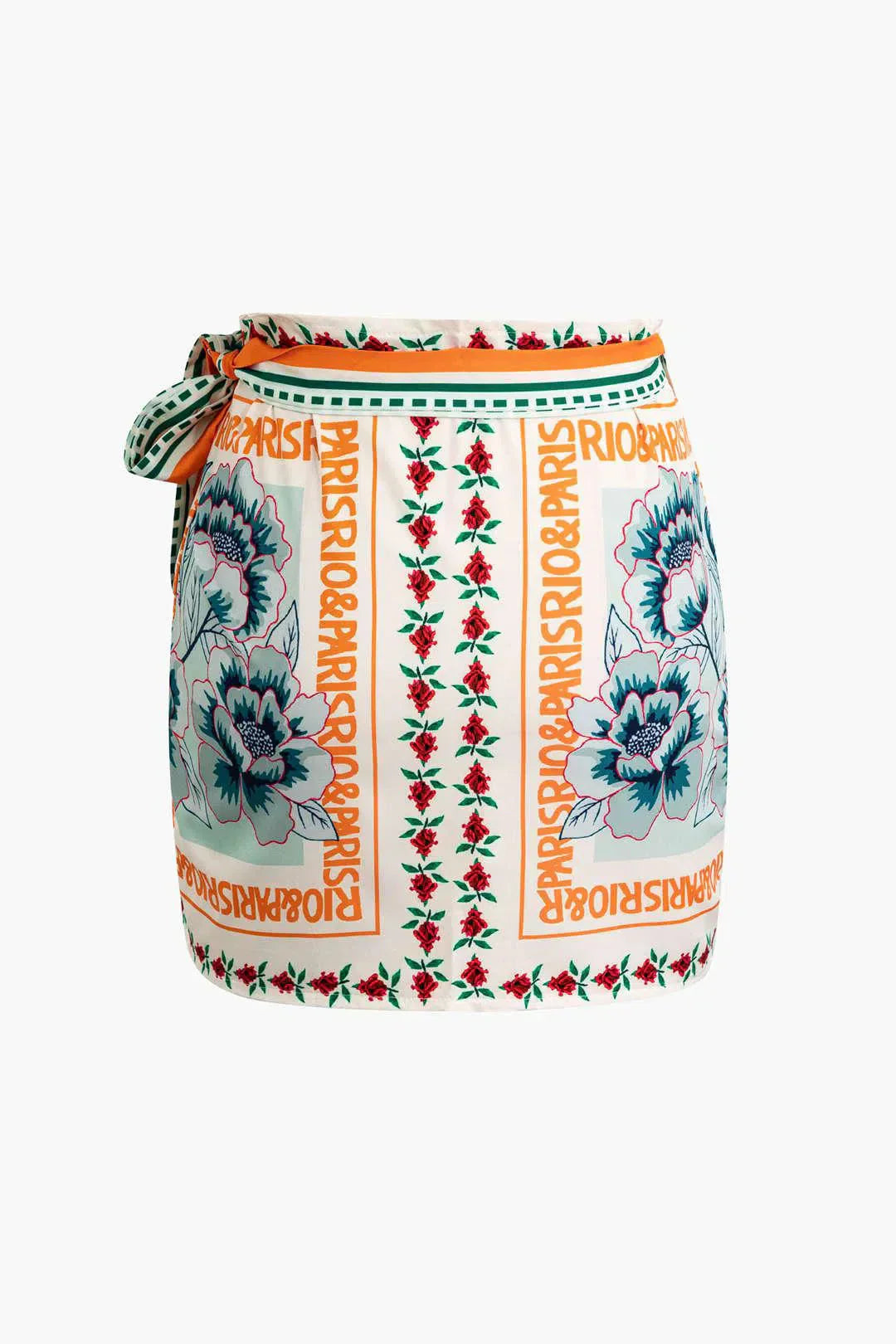 Licia – Knot detail – Floral wrap mini skirt-15133688234357-Nancy & Mae Savannah