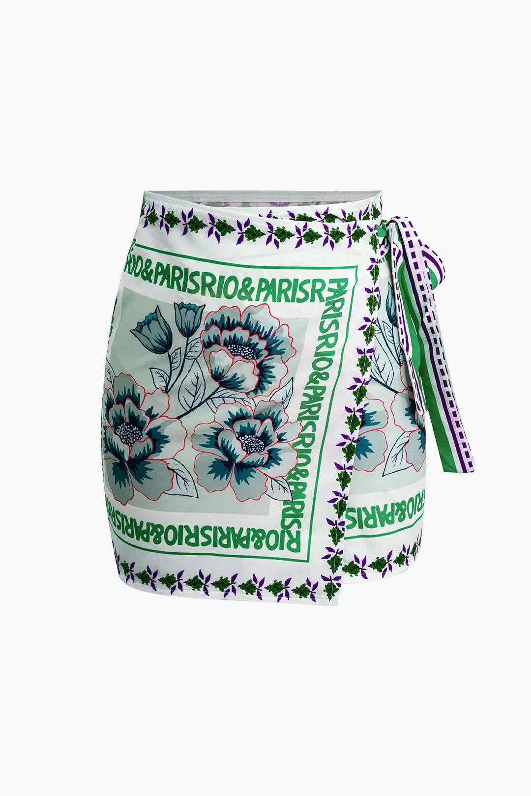 Licia – Knot detail – Floral wrap mini skirt-15133688234357-Nancy & Mae Savannah