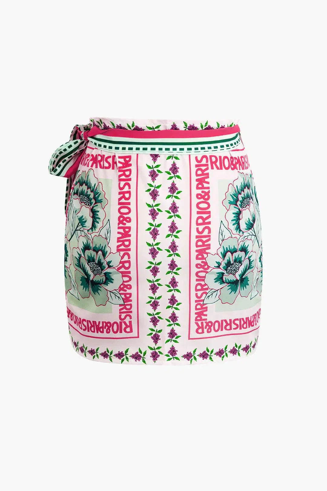 Licia – Knot detail – Floral wrap mini skirt-15133688234357-Nancy & Mae Savannah