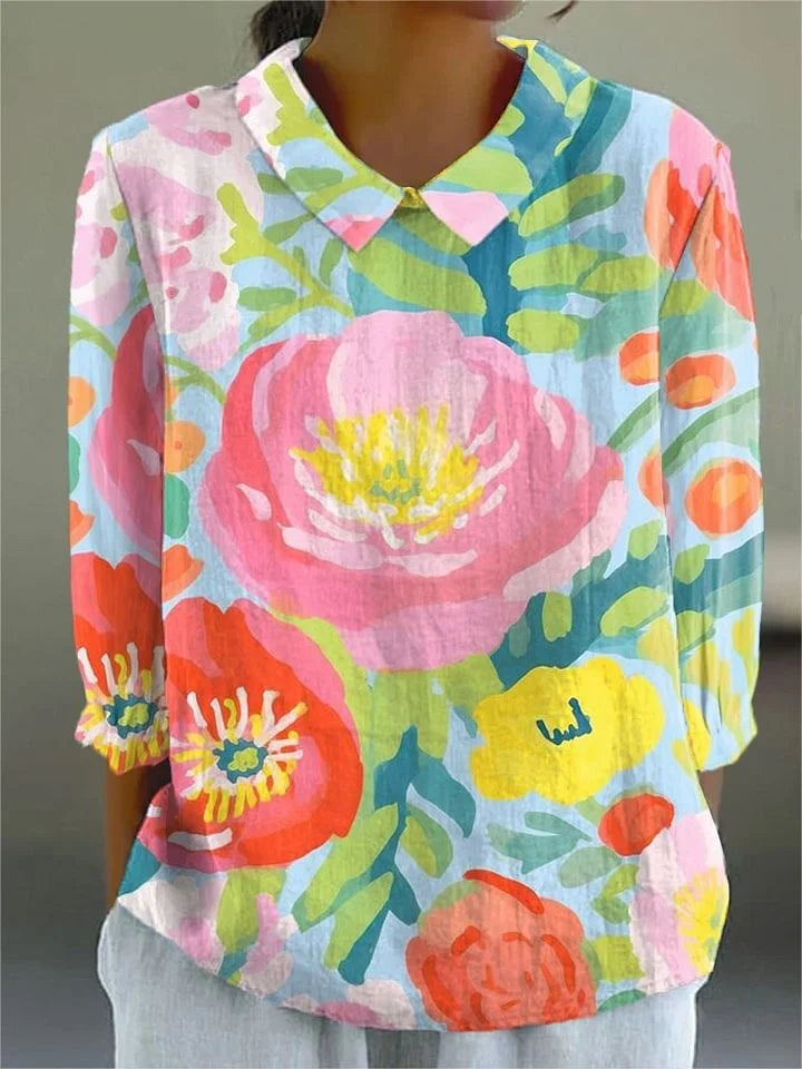 Lilia - Vintage Colorful Blouse-15563827183989-Nancy & Mae Savannah