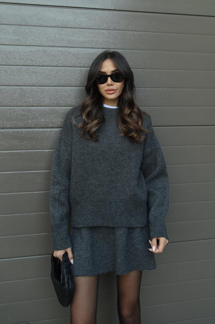 Lily - Cozy Sweater Skirt Set-15549009297781-Mirella Fiore
