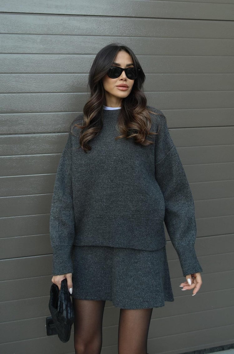 Lily - Cozy Sweater Skirt Set-15549009297781-Mirella Fiore