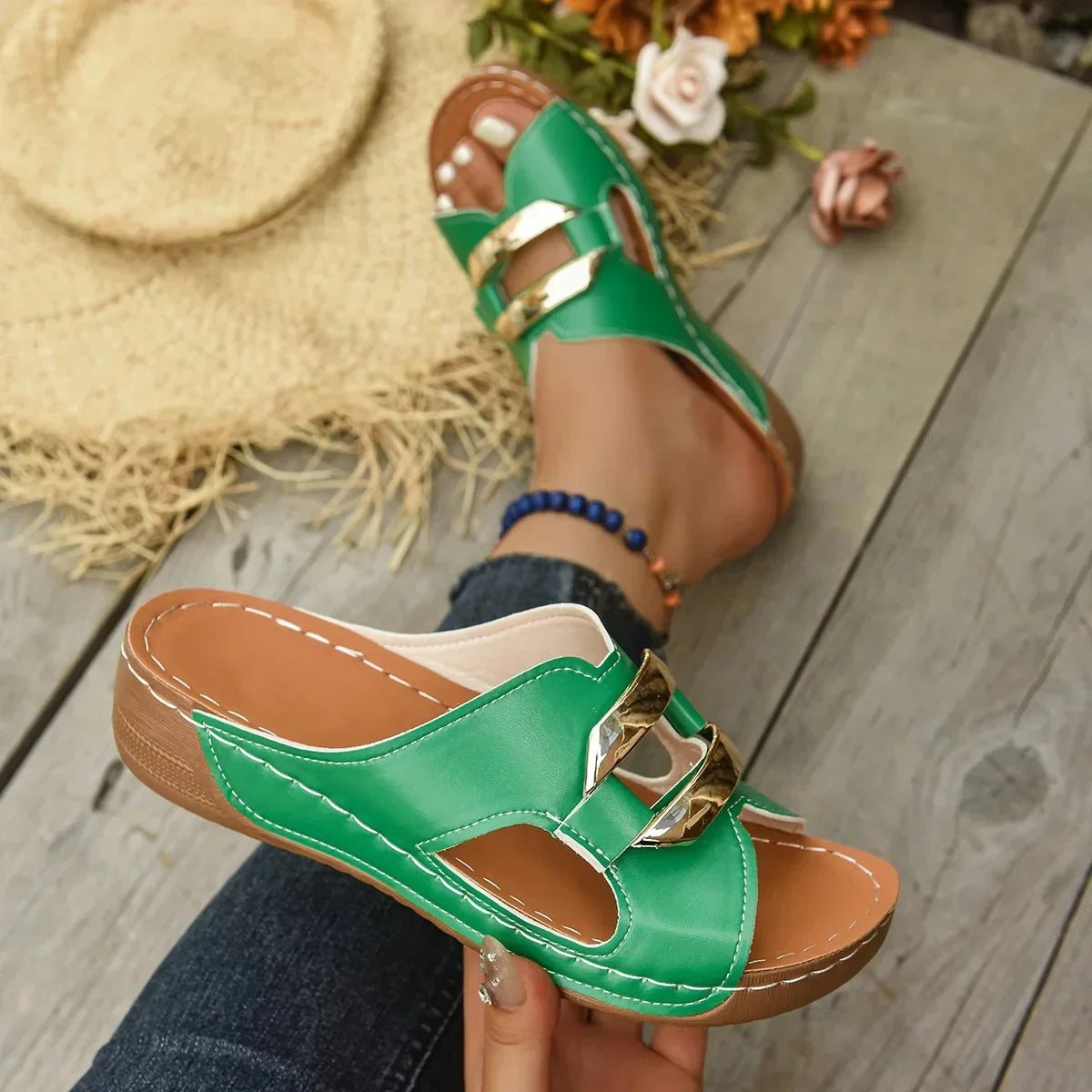 Lina - Orthopedic Wedge Heel sandals-15547823423861-Mirella Fiore