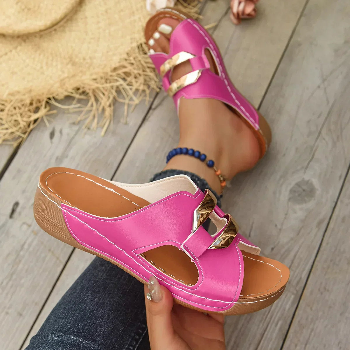 Lina - Orthopedic Wedge Heel sandals-15547823423861-Mirella Fiore