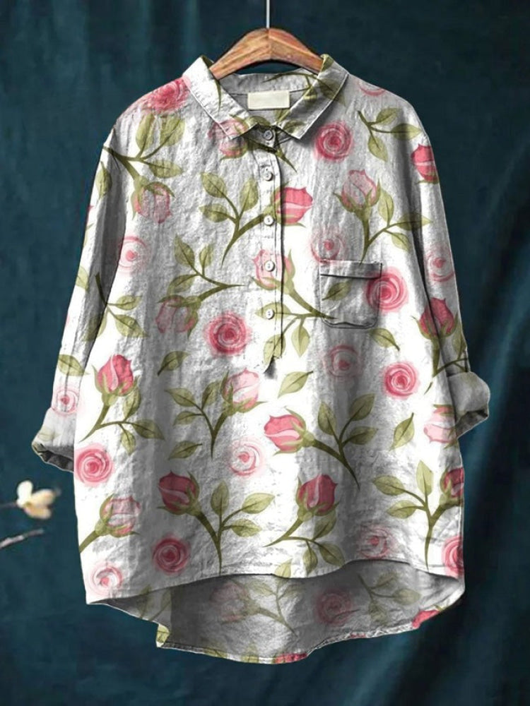 Lina - Vibrant Floral Embroidered Shirt-15542212886901-Mirella Fiore