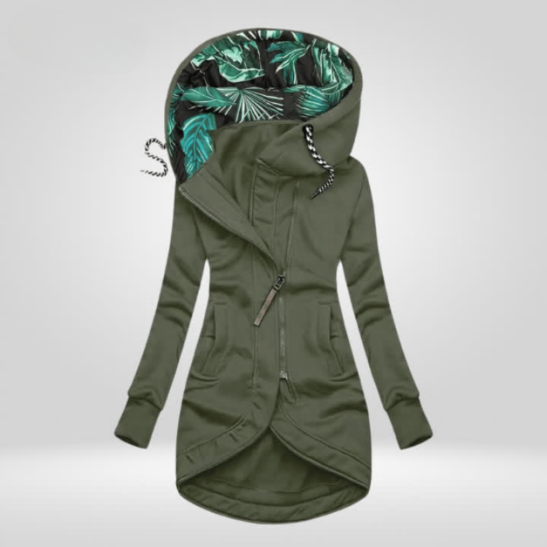Liora - Asymmetrical Hoodie Jacket-15550919475573-Mirella Fiore