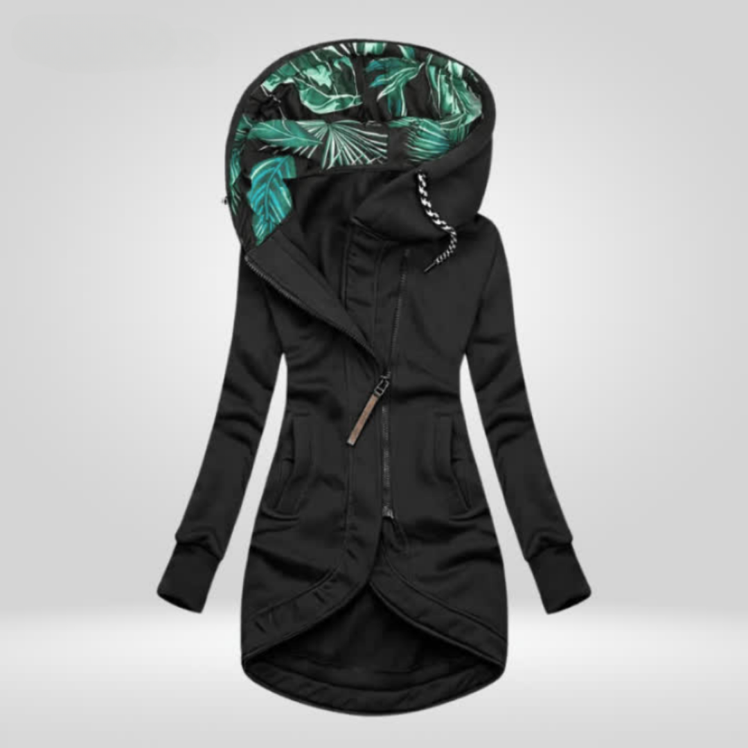 Liora - Asymmetrical Hoodie Jacket-15550919475573-Mirella Fiore