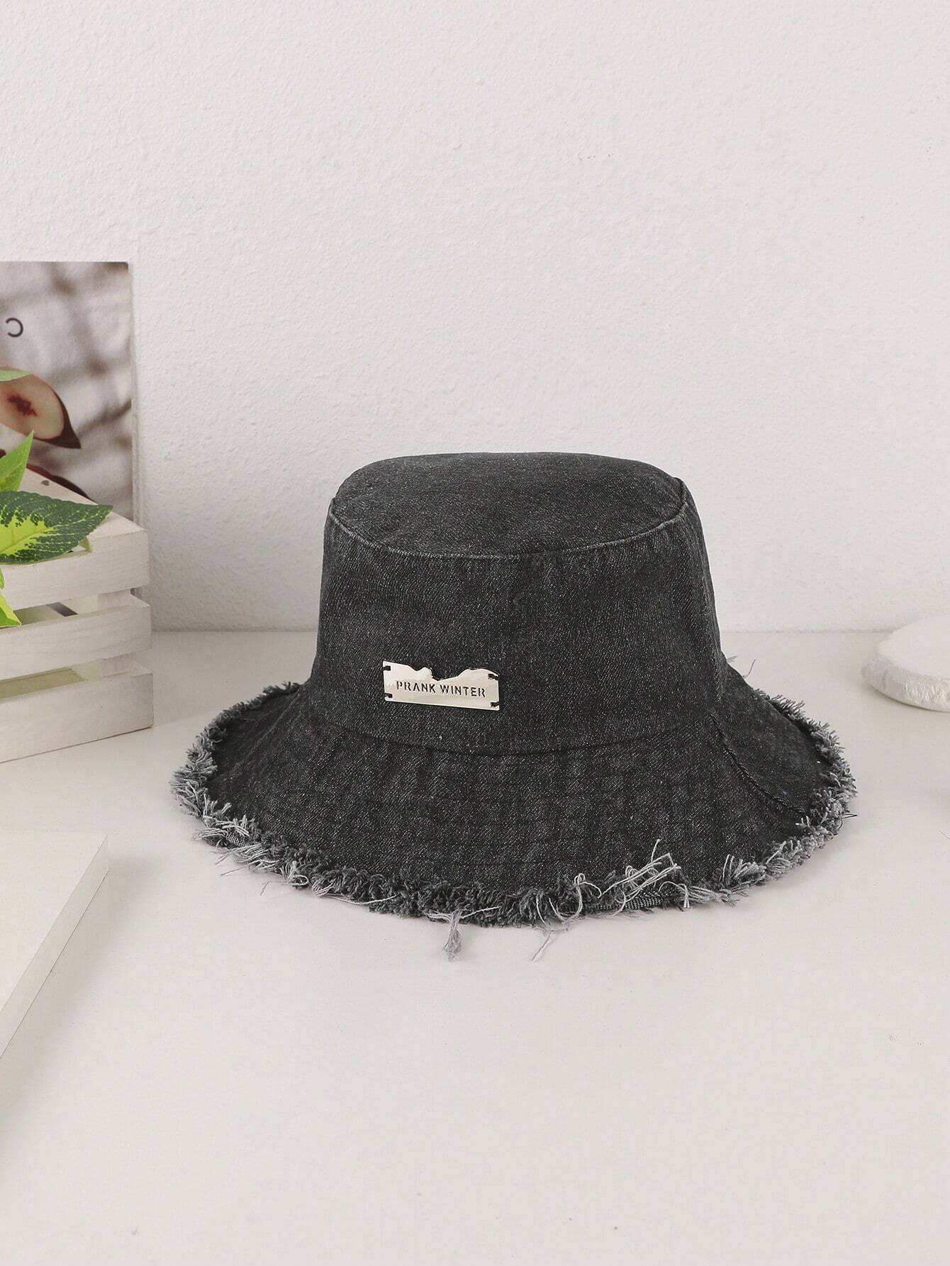 Lioré – Distressed edge – Washed denim bucket hat-15133817045365-Nancy & Mae Savannah