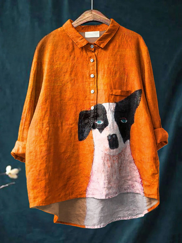 Logan - Artistic Dog Print Shirt-15542213575029-Nancy & Mae Savannah