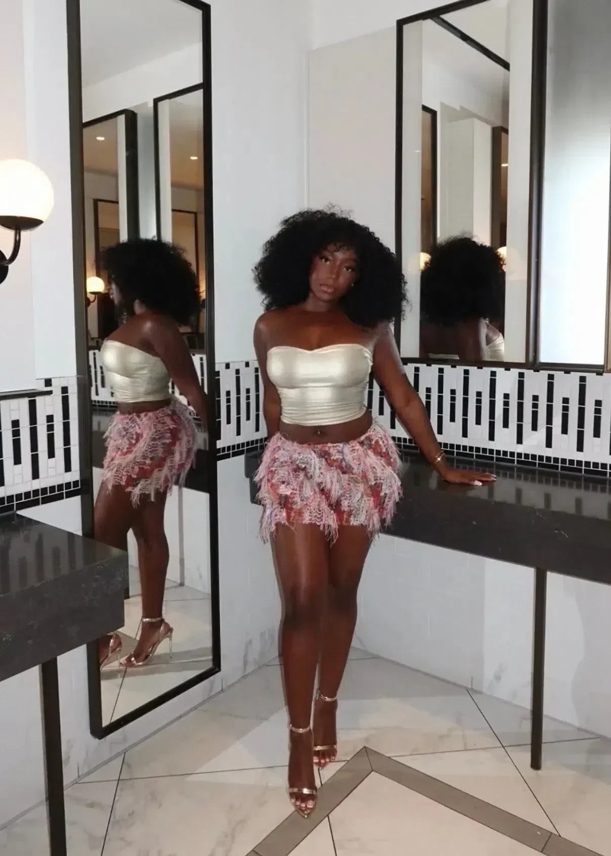 Luciana – Fringed texture – Ruffle skirt-15133692494197-Nancy & Mae Savannah