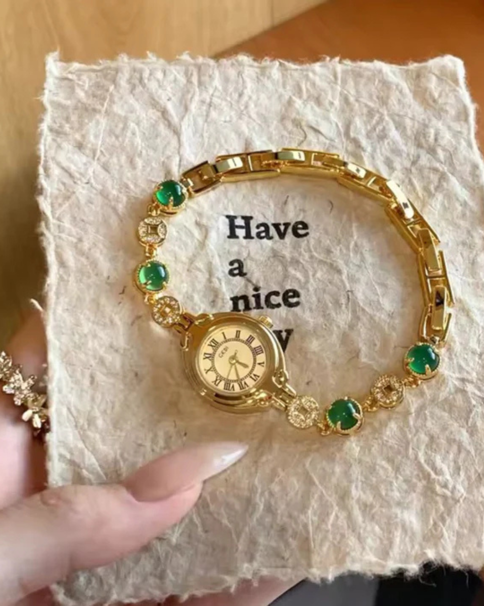 Lumière – Emerald dial – Bracelet watch-15233937211765-Nancy & Mae Savannah