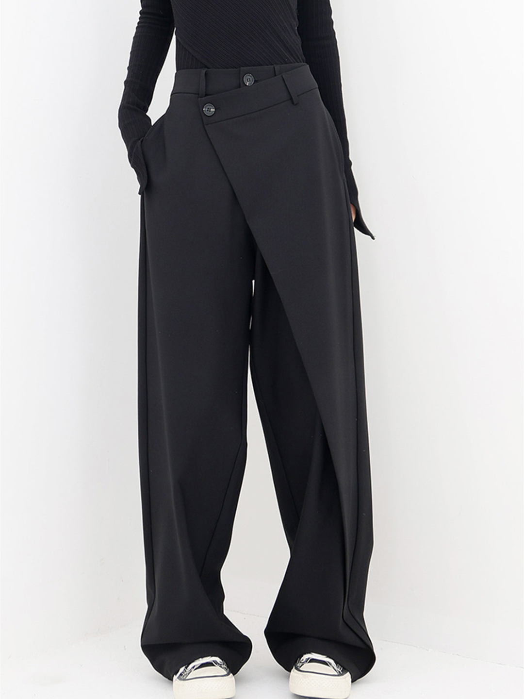 Lunafina – Asymmetric overlay – Wide-leg trousers-15133677486453-Nancy & Mae Savannah
