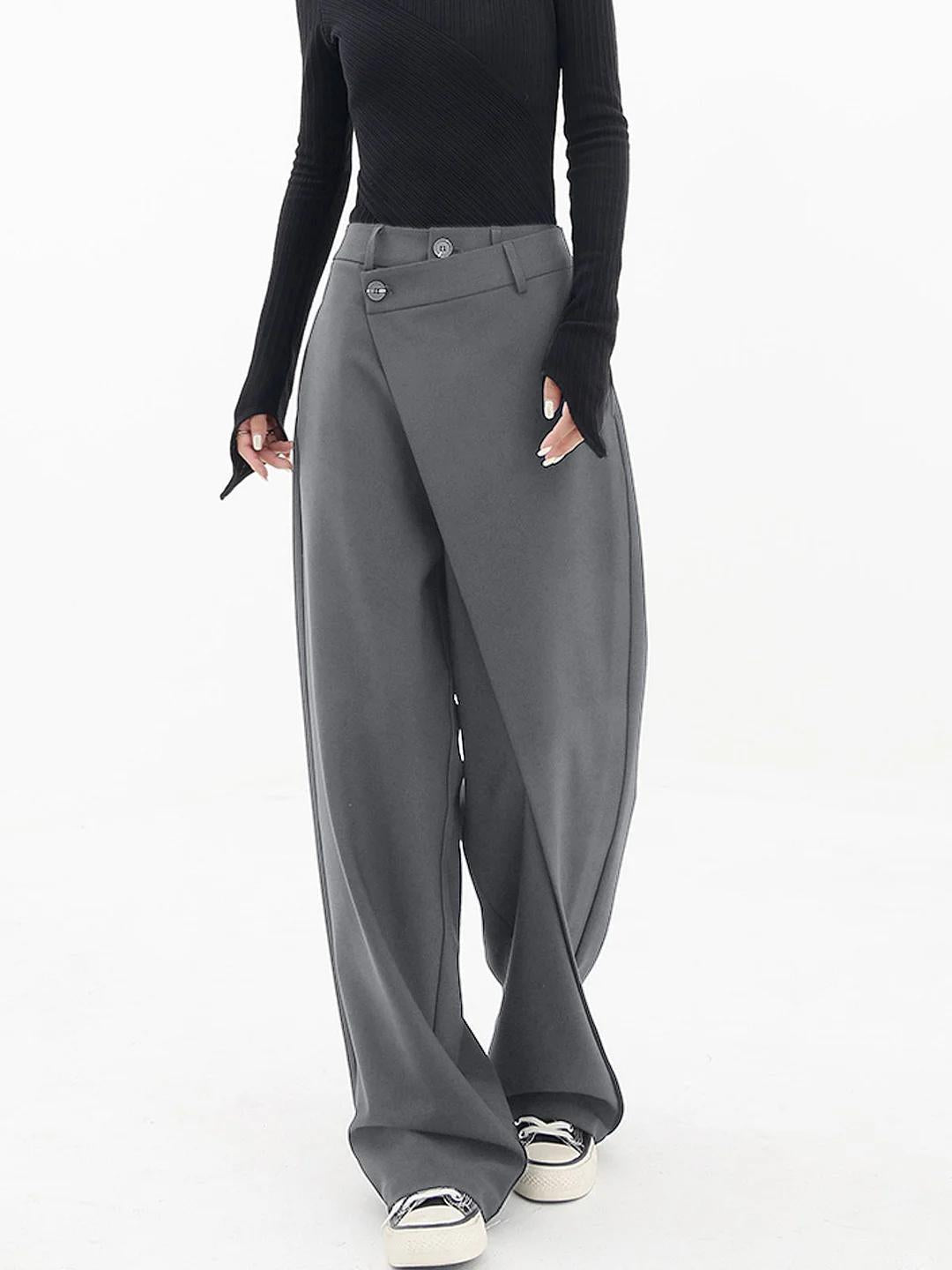 Lunafina – Asymmetric overlay – Wide-leg trousers-15133677486453-Nancy & Mae Savannah