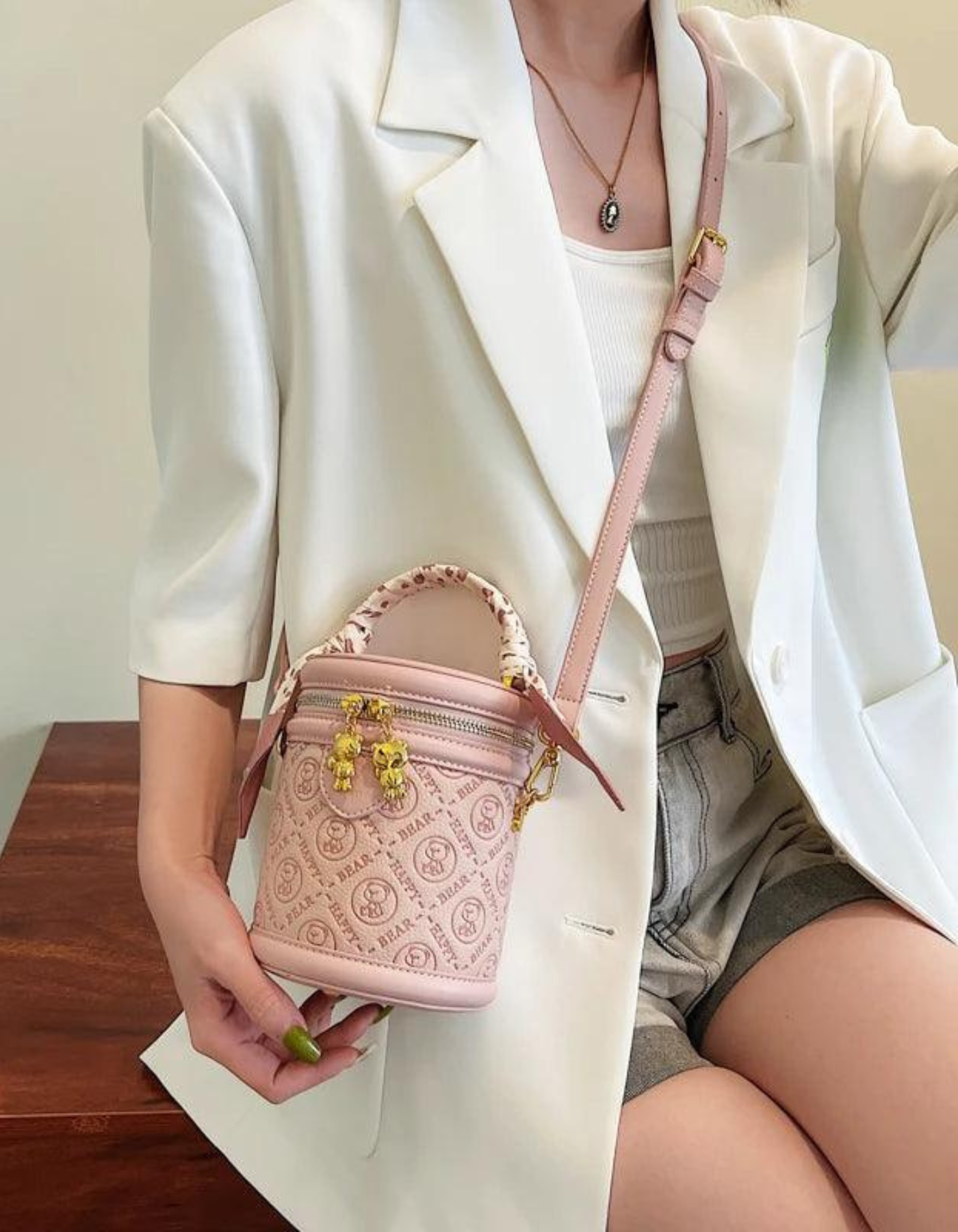 Lunetta – Gold teddy lock – Crossbody handbag-15209173909877-Nancy & Mae Savannah