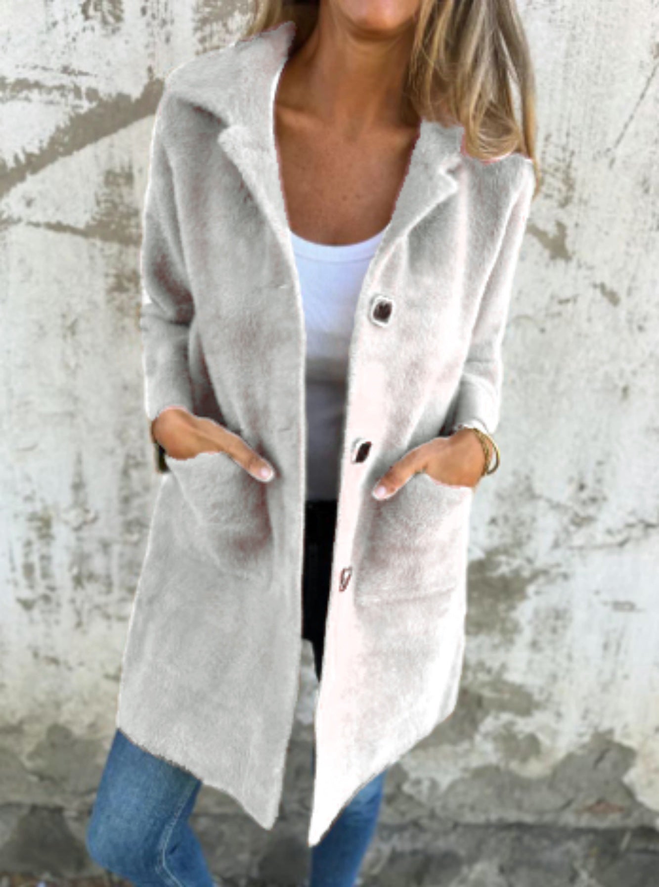 MARCE - Casual Coat with Buttons-15519826116981-Mirella Fiore