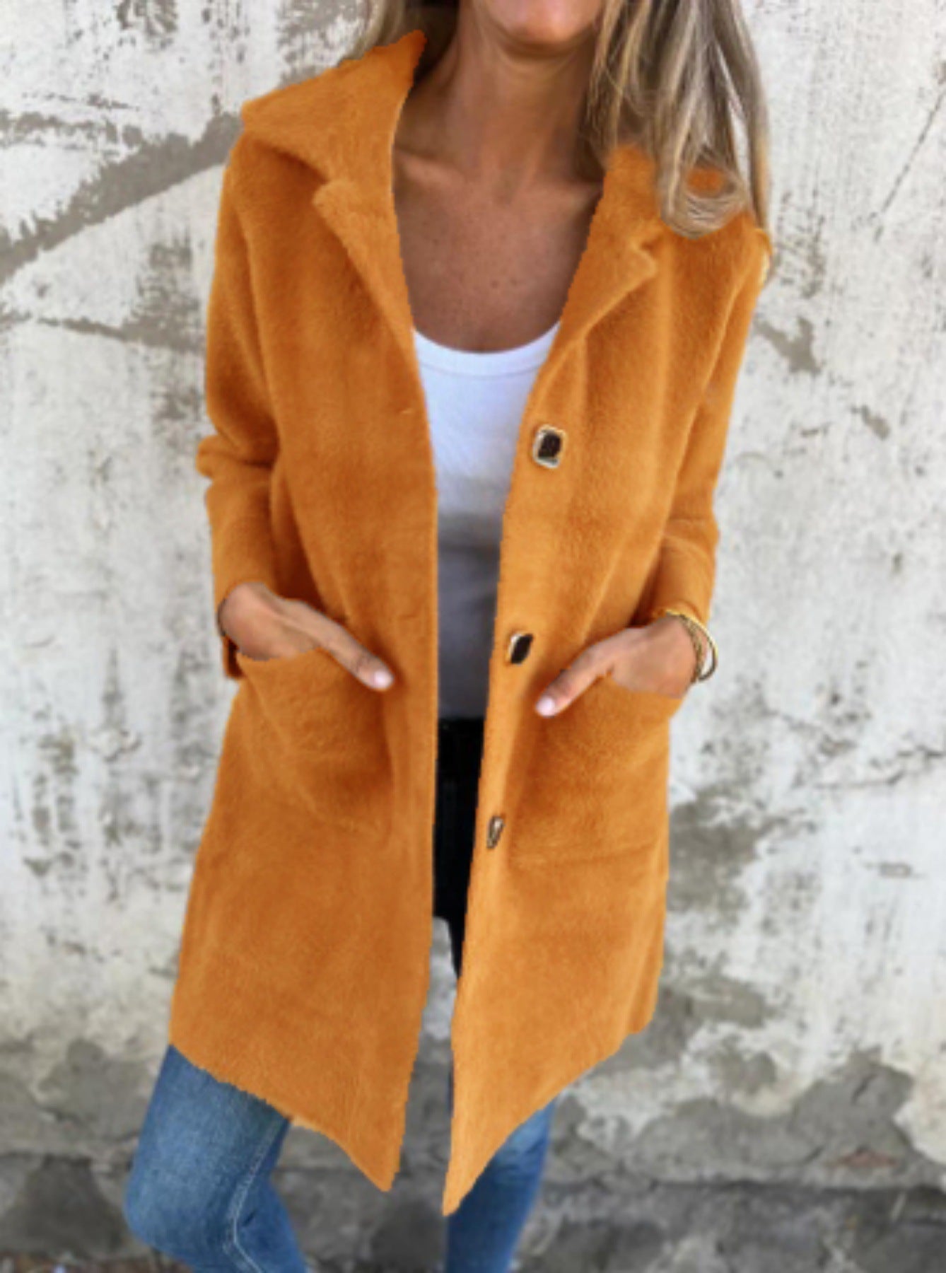 MARCE - Casual Coat with Buttons-15519826116981-Mirella Fiore