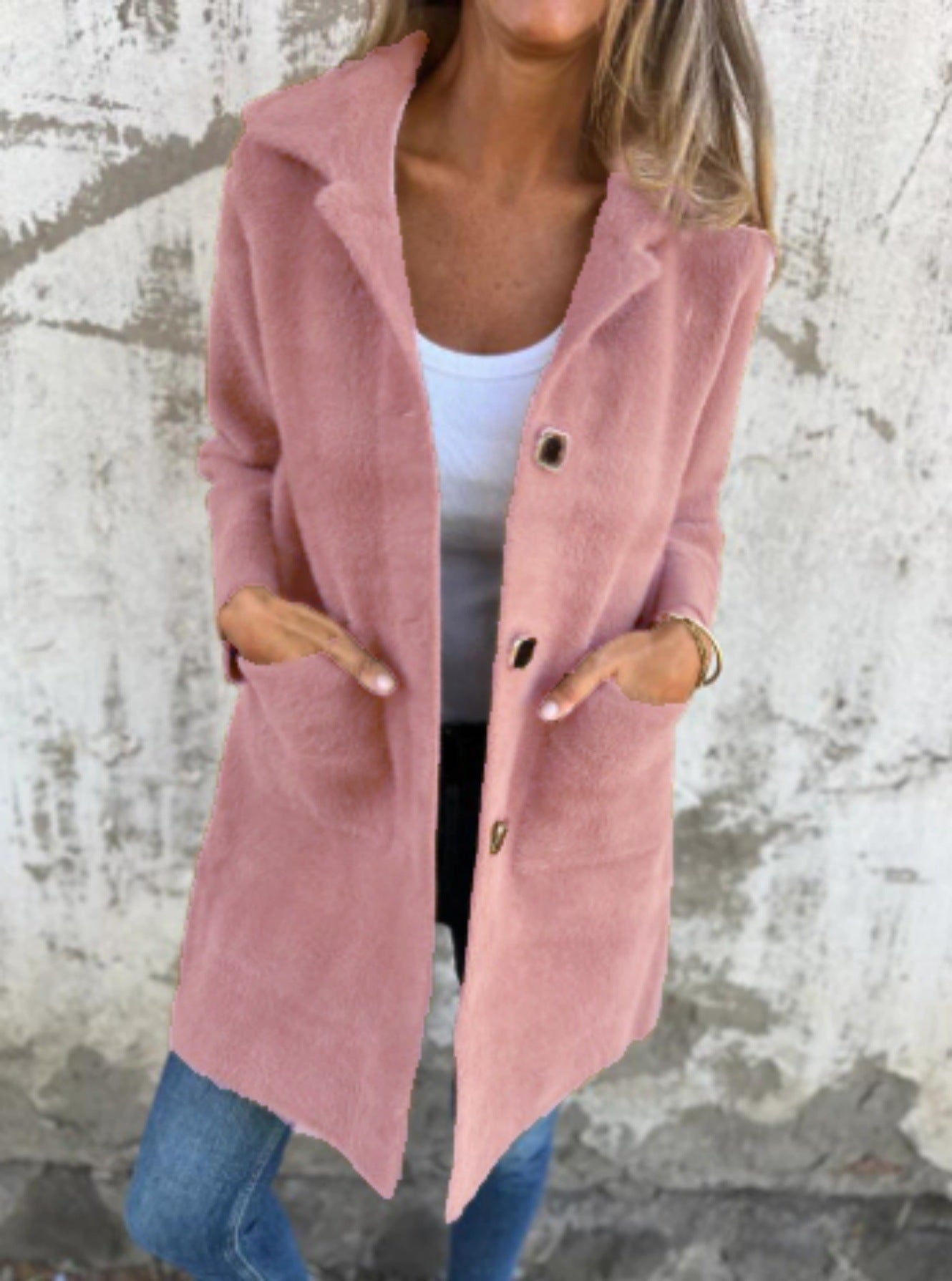 MARCE - Casual Coat with Buttons-15519826116981-Mirella Fiore