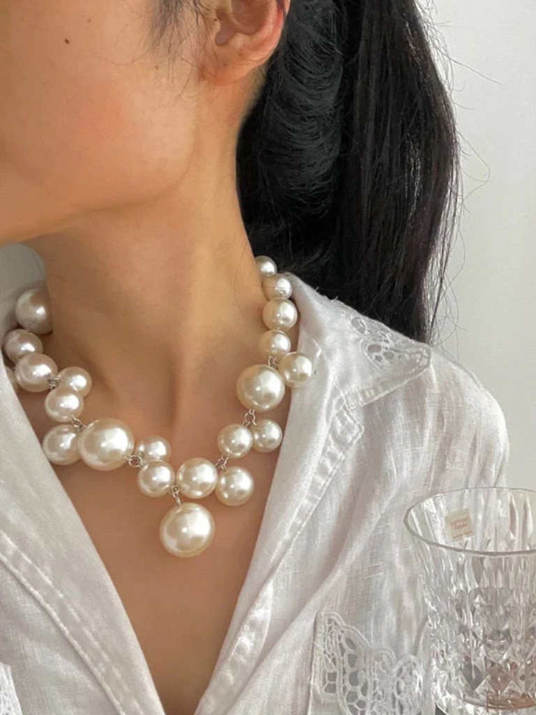 MARIA - BOLD PEARL NECKLACE-15549015589237-Mirella Fiore
