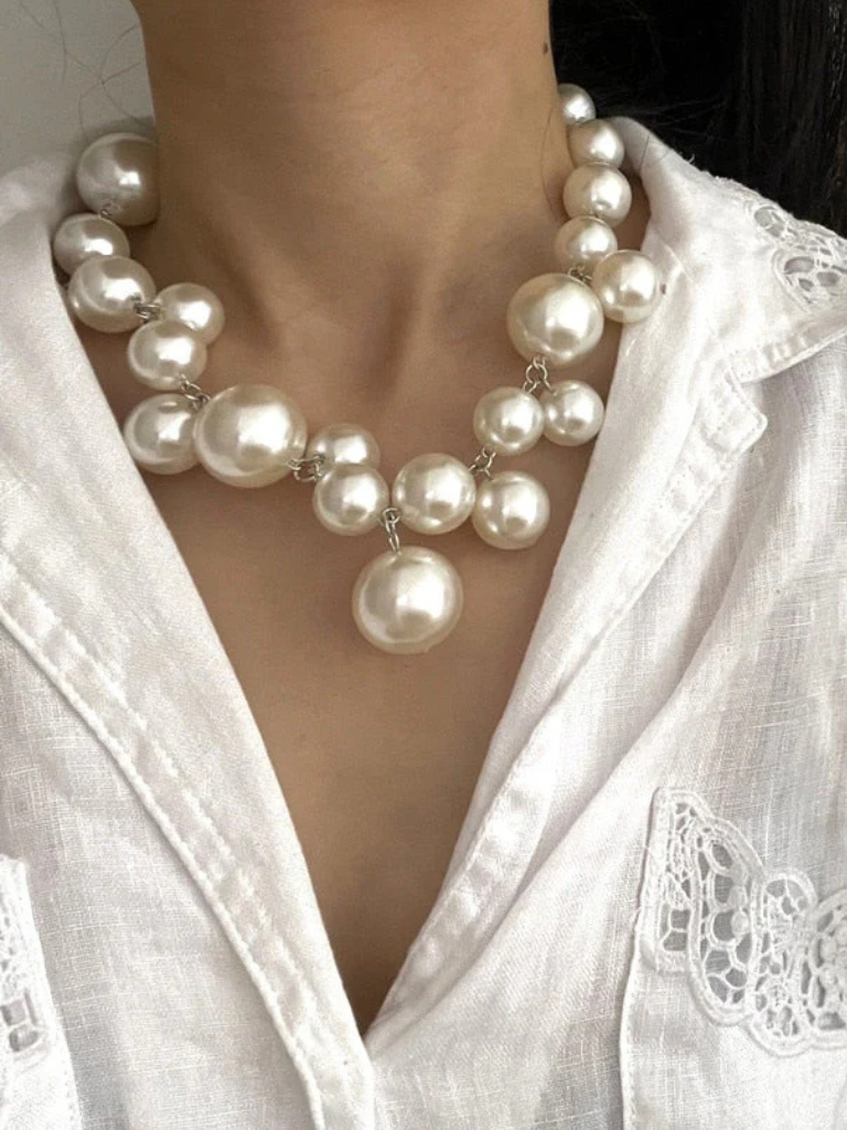 MARIA - BOLD PEARL NECKLACE-15549015589237-Nancy & Mae Savannah