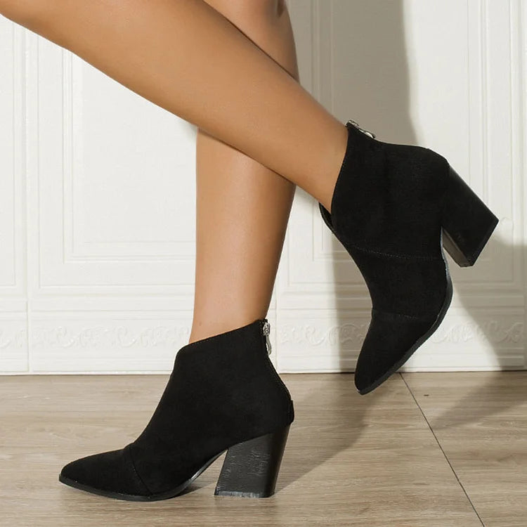 MARIZ - POINTED ANKLE BOOT WITH SUEDE EFFECT-15549134635381-Nancy & Mae Savannah