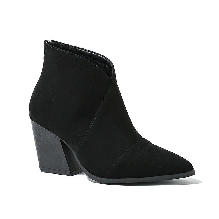 MARIZ - POINTED ANKLE BOOT WITH SUEDE EFFECT-15549134635381-Nancy & Mae Savannah