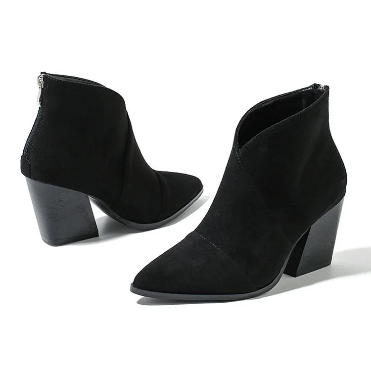 MARIZ - POINTED ANKLE BOOT WITH SUEDE EFFECT-15549134635381-Nancy & Mae Savannah