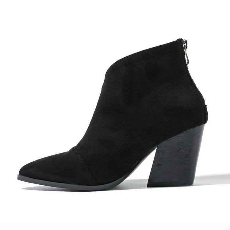 MARIZ - POINTED ANKLE BOOT WITH SUEDE EFFECT-15549134635381-Nancy & Mae Savannah